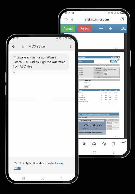 MCS Rental Software offers electronic signatures via SMS text message ...