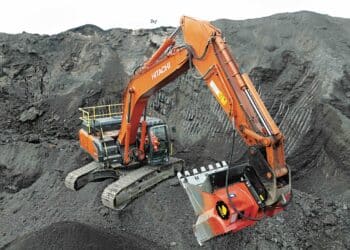 The ALLU Asphalt Recycling Bucket attaches to heavy-duty excavators and wheel loaders for the screening and crushing of cold-milled asphalt and reclaimed asphalt pavement. Images: ALLU